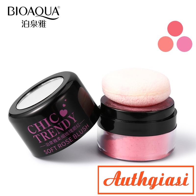 SẴN BÔNG TÁN Phấn má hồng Bioaqua Chic Trendy Soft Rose Blush hạt phấn mịn bền màu | BigBuy360 - bigbuy360.vn