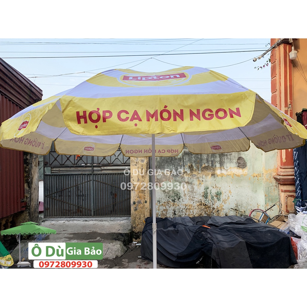 Ô Dù Quảng Cáo Trắng-Vàng 2M4(Chưa bao gồm chân đế 15kg)