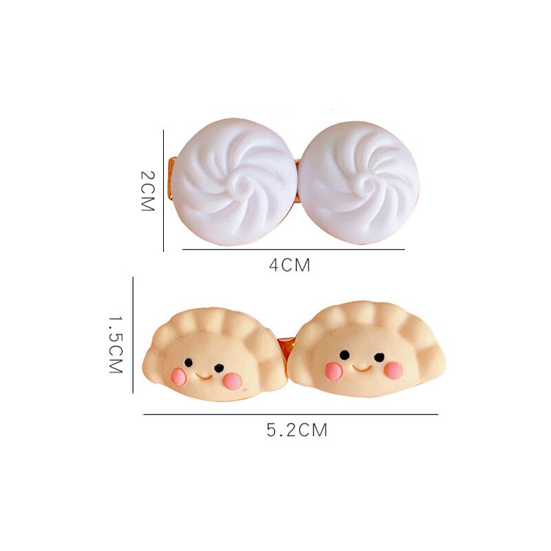 Kẹp tóc đính phụ kiện hình bánh bao hấp dễ thương dành cho trẻ em