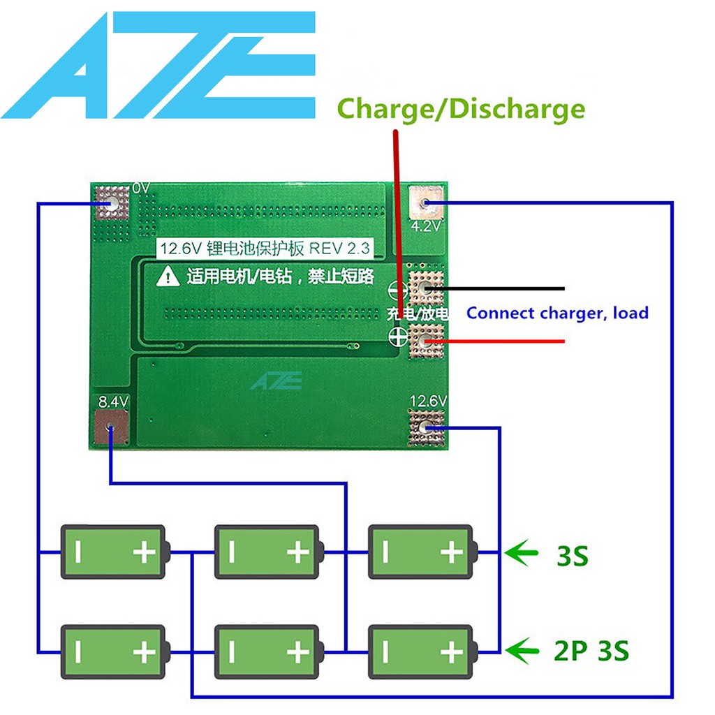 Mạch bảo vệ pin 3S 40A - 12.6V - 1A14