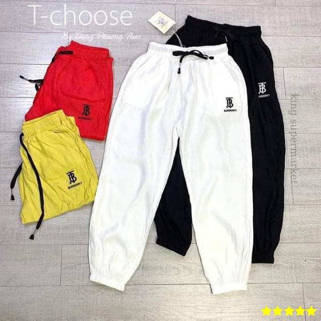 [Free Ship] Quần Jogger Đũi Chữ Thêu Phong Cách Năng Động