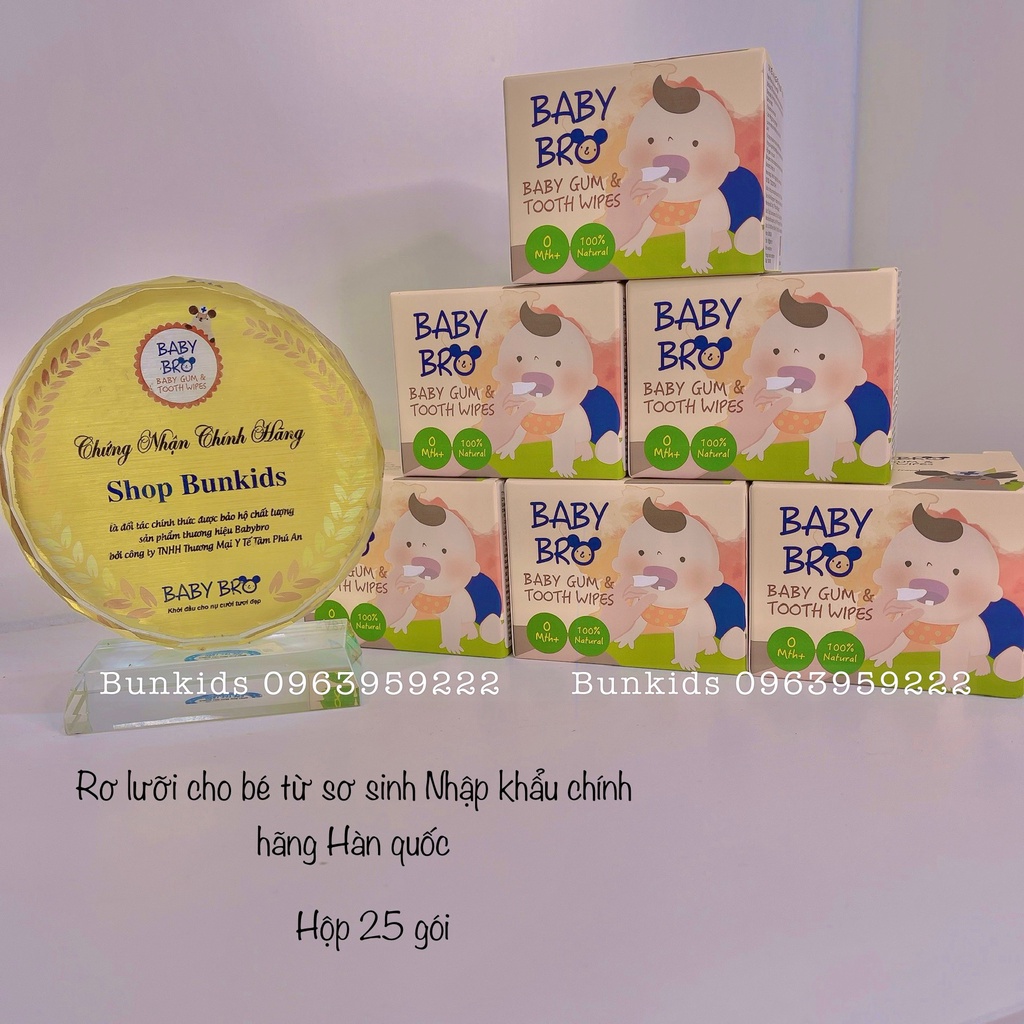 Gạc Rơ lưỡi Baby Bro Vệ Sinh Răng Miệng Trẻ Em [Chính hãng Hàn Quốc]