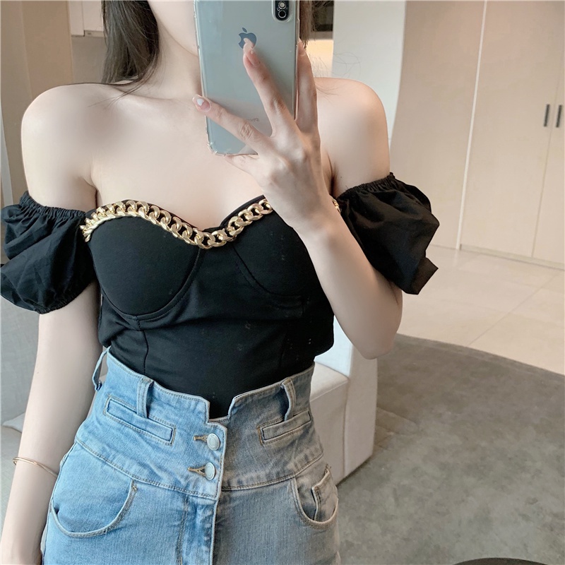 Áo Trễ Vai Tay Ngắn Thời Trang Mùa Hè Quyến Rũ