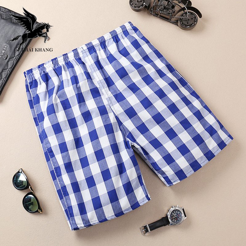 Quần đùi nam mặc nhà loại caro nhỏ mềm mát mặc thoải mái loại quần đùi mặc ngủ | BigBuy360 - bigbuy360.vn