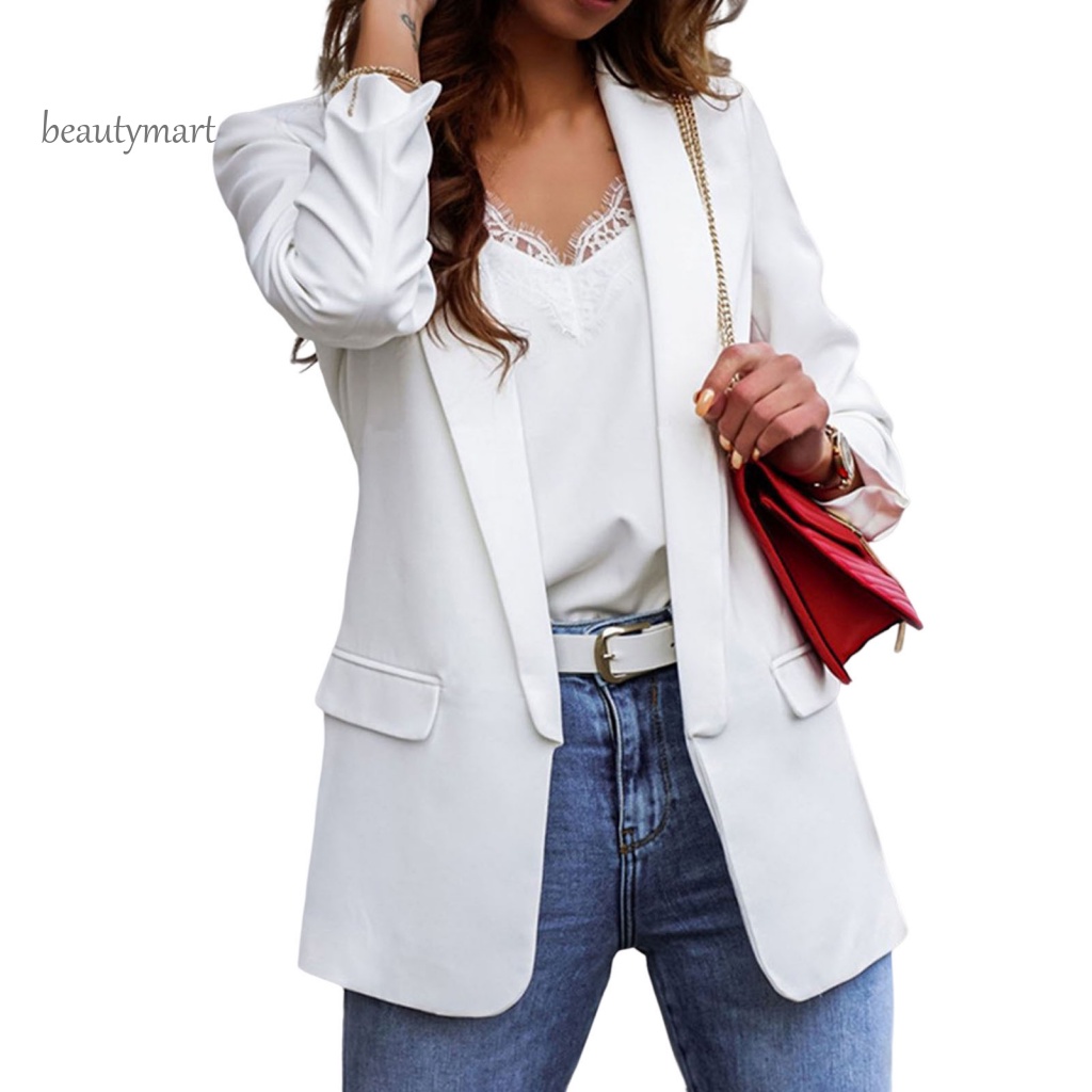 Áo Khoác Vest Nữ Tay Dài Phong Cách Công Sở beautymartm1 OL