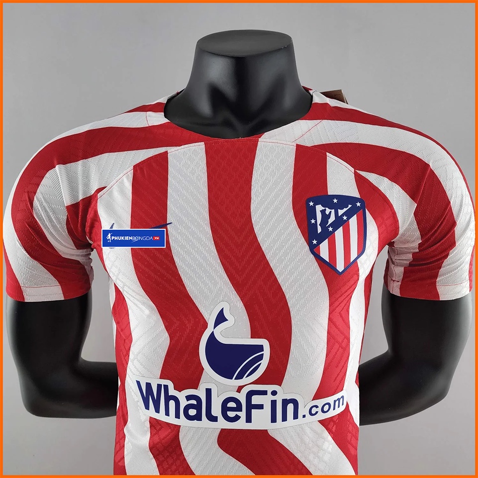 Áo đấu Atletico Madrid sọc đỏ trắng sân nhà 2022/2023, 2022/23 bản PLAYER Issue BODY fit cao cấp Thái Lan