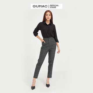 Quần tây nữ họa tiết caro cơ bản GUMAC đồ công sở thanh lịch QB4106