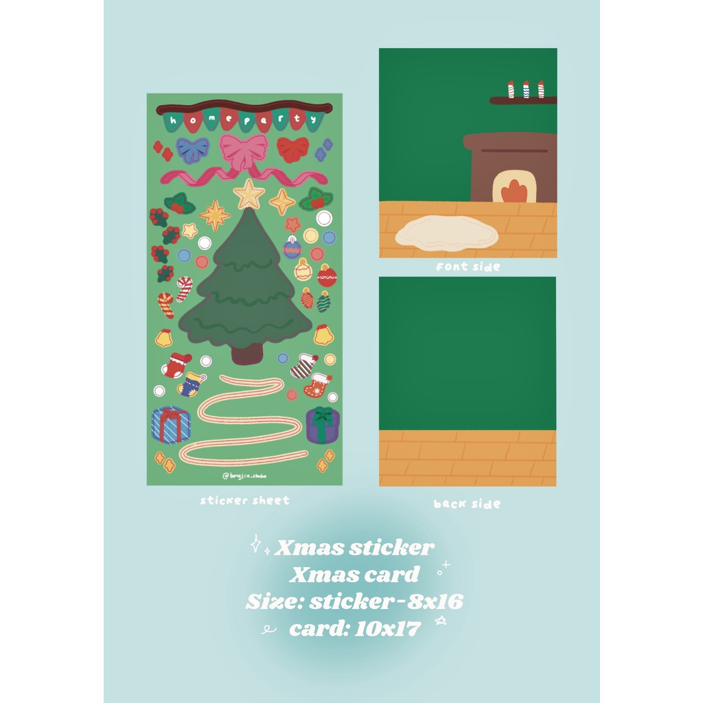 bongjua | Xmas tree sticker + Xmas card, sticker và thiệp giáng sinh