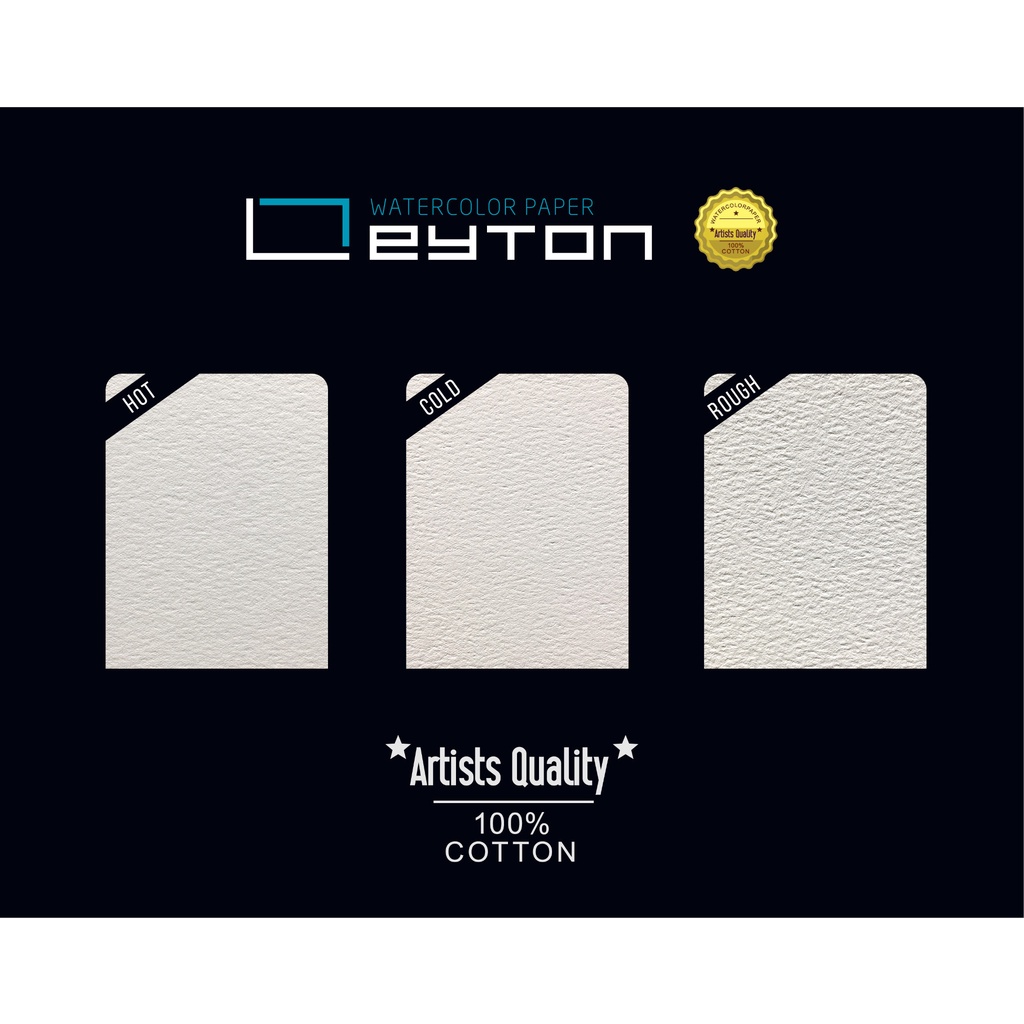 - Giấy vẽ màu nước LEYTON - XẤP 5 TỜ - 100% cotton 300gsm