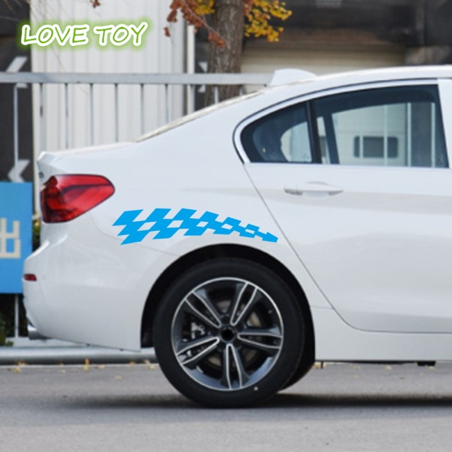 Miếng dán trang trí bánh xe hơi hình lá cờ sọc caro phản quang độc đáo cho Audi Bmw Jeep
