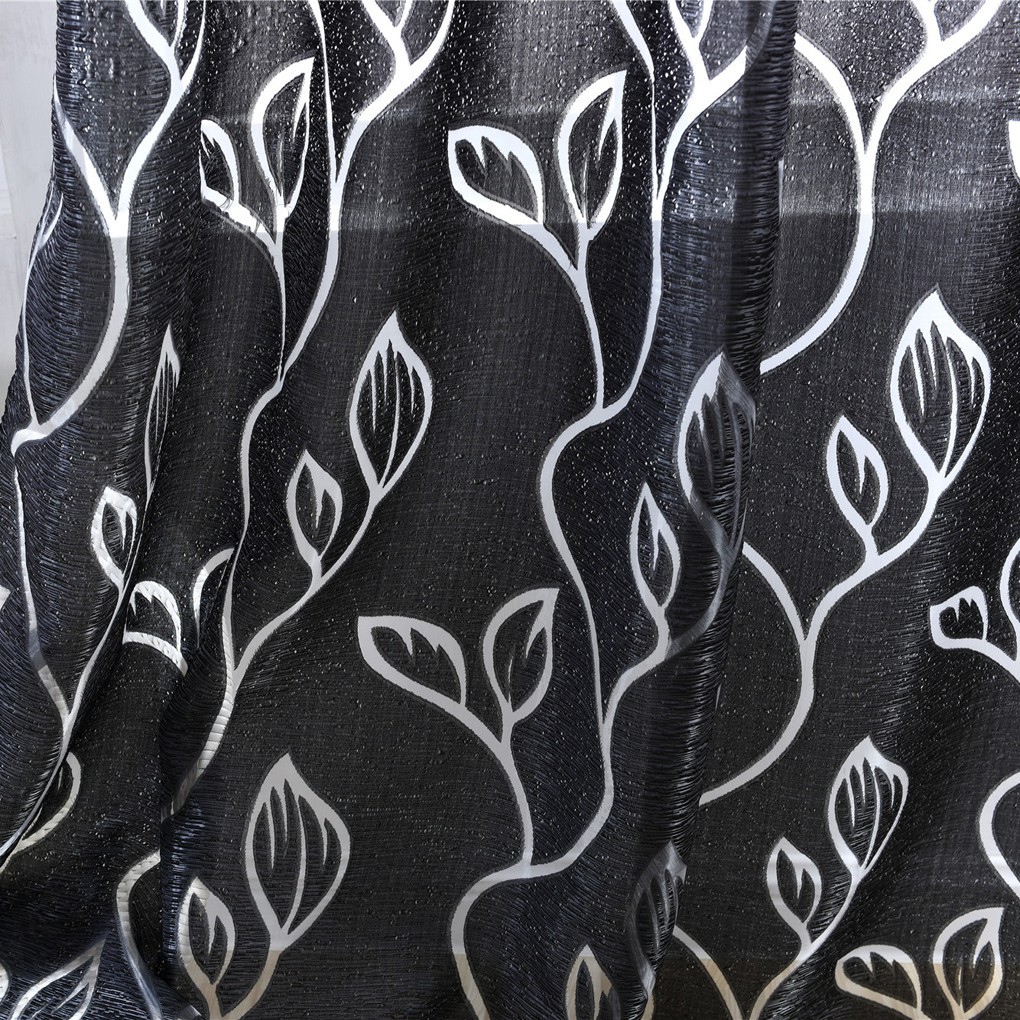 Rèm cửa treo trang trí nhà họa tiết lá