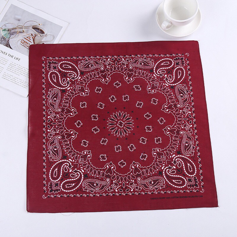 Khăn bandana cotton đa năng phong cách đường phố hiphop size 55x55cm