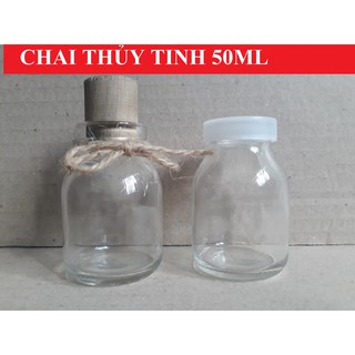 CHAI THỦY TINH NẮP GỖ  NẮP NHỰA 50ML