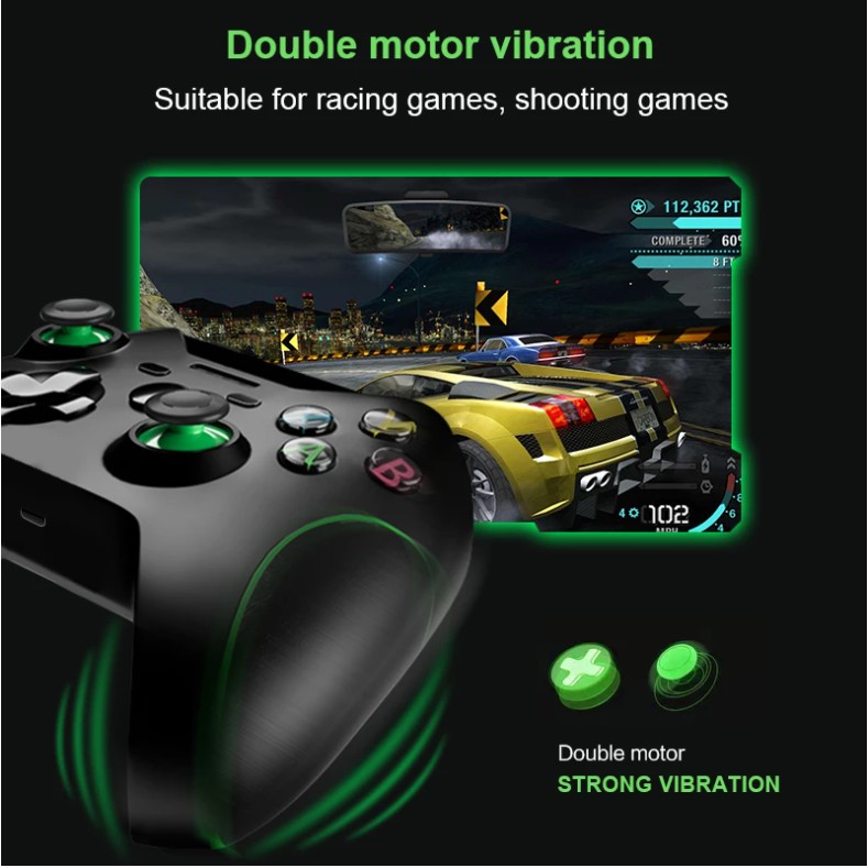 Tay Cầm Chơi Game không dây Xbox One Có Rung -Tay cầm không dây 2.4G cho PC, Laptop, Điện Thoại Android, Android Tivi