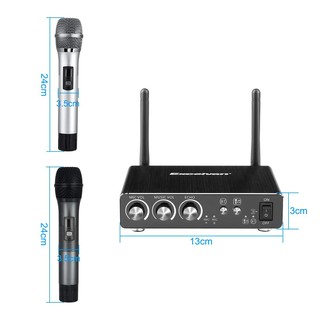 [Mã ELHACE giảm 4% đơn 300K] Mic Karaoke Không Dây Excelvan K28 (Mic Đôi)/Mic Boston VMS210