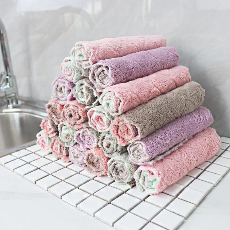 Khăn lau đa năng bếp, bát đĩa, cốc chén siêu mềm, siêu thấm nước MỘT CÁI lẻ