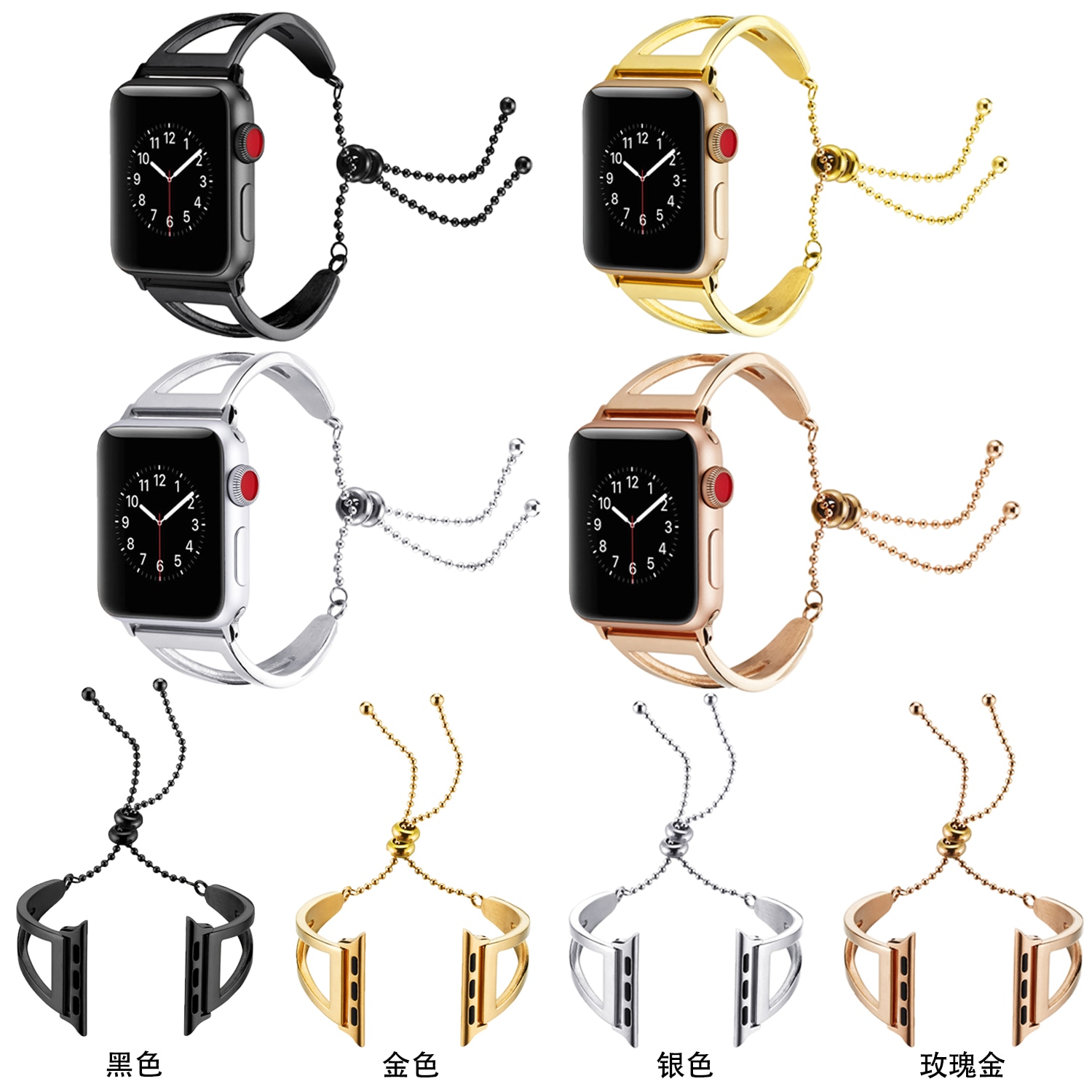 Dây Đồng Hồ Bằng Thép Không Gỉ Cho Apple Watch Se 6 38mm 42mm 40mm 44mm Series 5 4 3 2 1