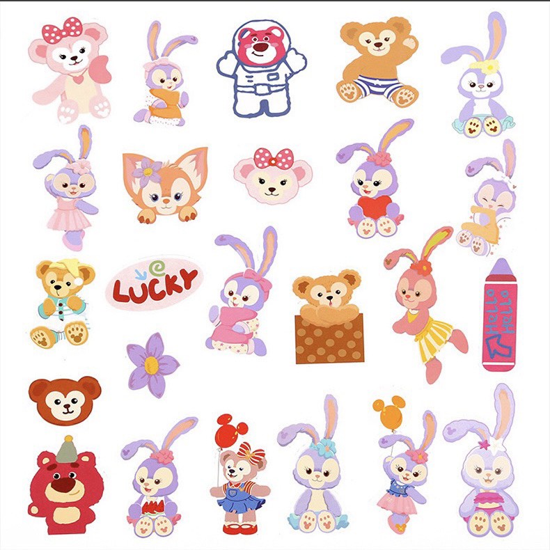 Sticker Gấu Dâu LOTSO, Thỏ Tím Cáo Hồng Siêu Dễ Thương