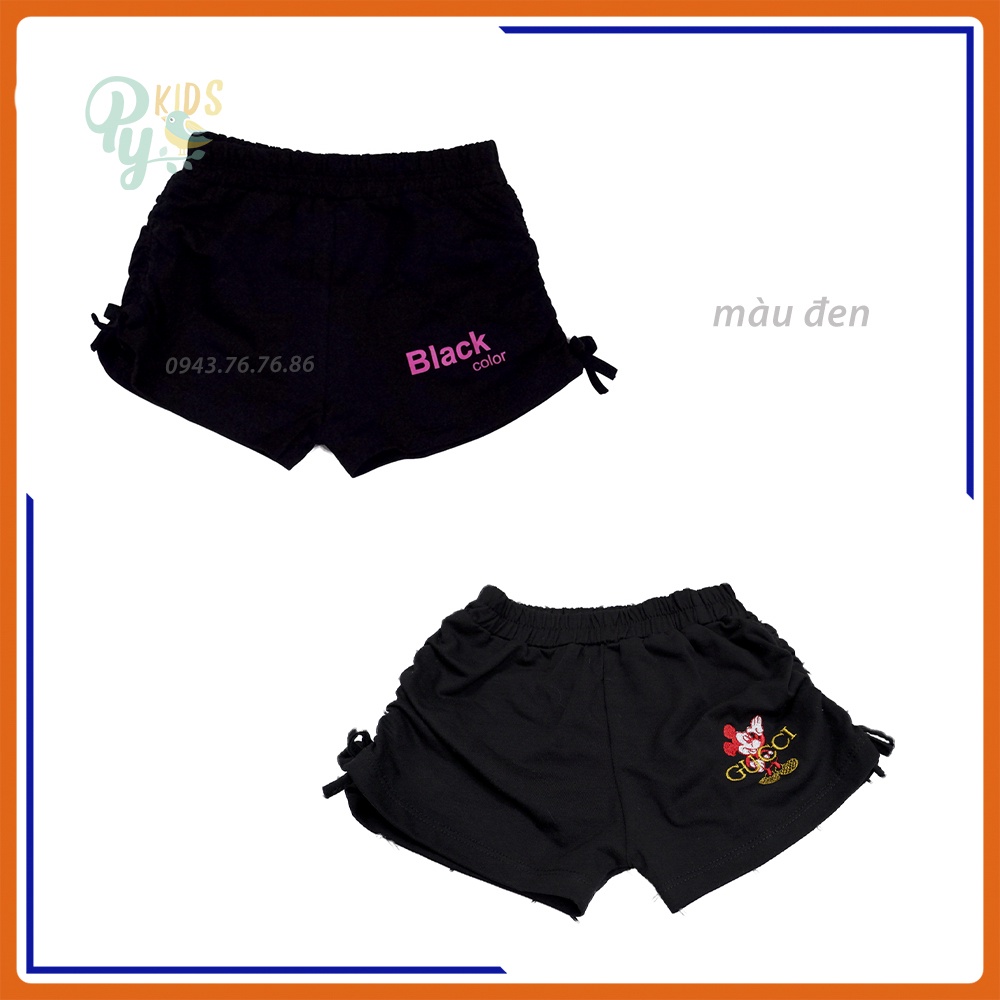 Quần sort cotton cho bé gái từ 5-25kg, nhún 2 bên phối hình mẫu mới 2021