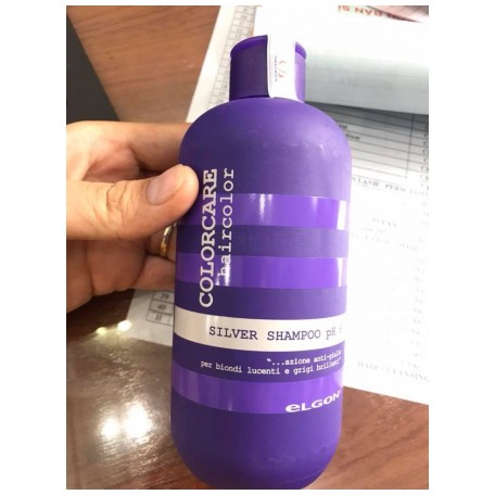 Dầu gội tím Elgon Silver Colorcare Shampoo 300ml khử vàng dành cho tóc bạch kim