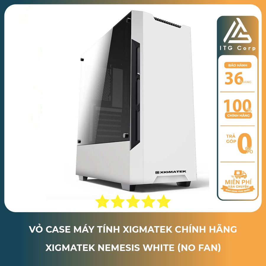 Vỏ Case máy tính Nemesis Black/White EN42180 (no Fan) _ Hàng Chính Hãng XIGMATEK