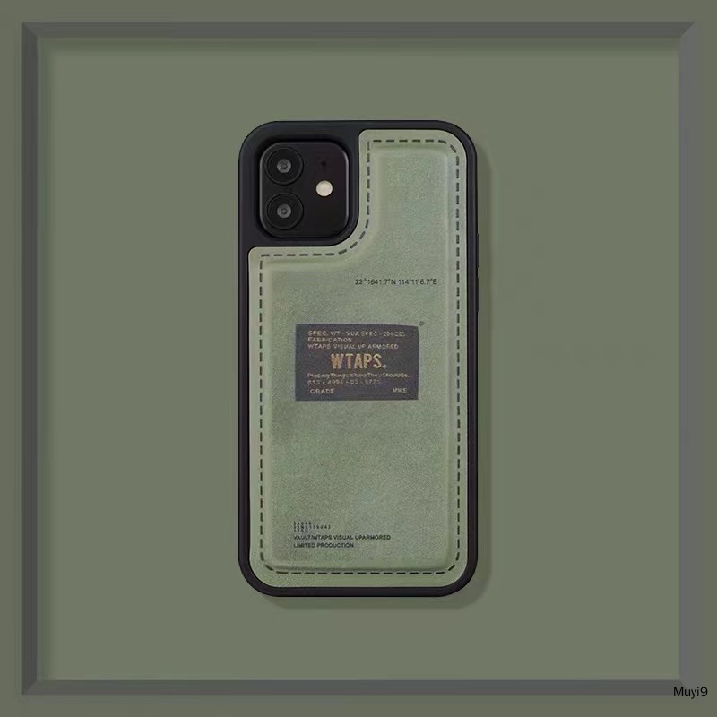 Ốp Điện Thoại Mềm Họa Tiết Nhãn WTAPS Màu Xanh Lá Quân Đội Cho iPhone13promax iPhone12Pro MAX I12 Iphone11PROMAX X XSMAX XR 7Plus i13