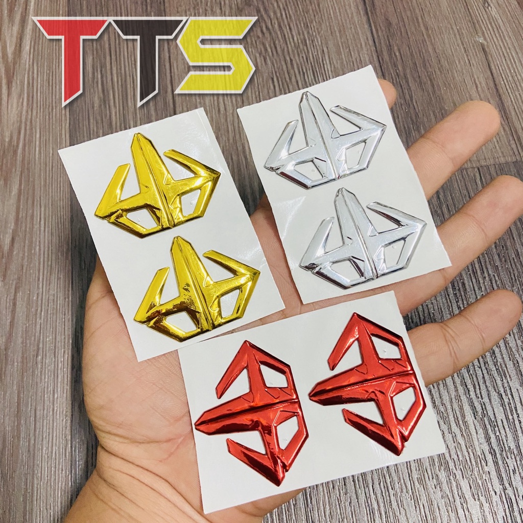 Tem 3d logo AB KIM CƯƠNG dán trang trí cánh bửng Honda Air Blade nhiều màu sáng bóng