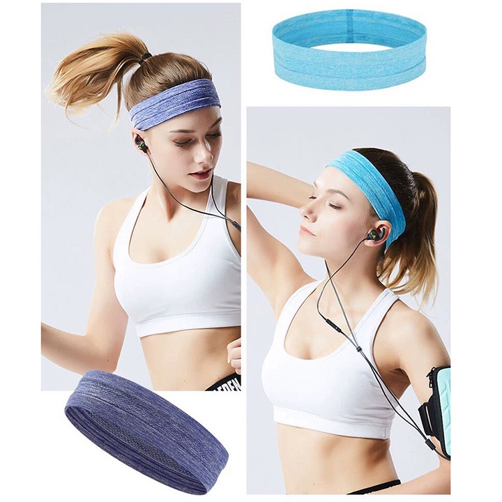Băng đô thể thao headband cotton đeo trán thấm chặn mồ hôi chống trượt co giãn thời trang bản 5cm