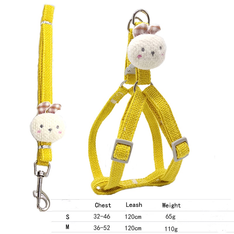 Bộ dây dắt thú cưng đi dạo kiểu Hàn Quốc dễ thương