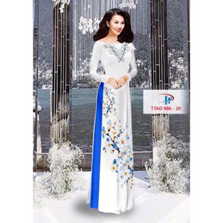 Vải áo dài hoa đẹp duyên dáng