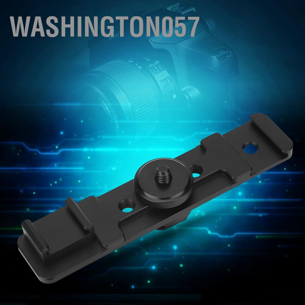 Washington057 Camera Dual Hot Shoe Extension Bar Mount Bracket Accessory for Fill Light Microphone