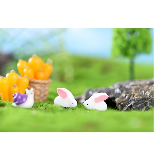 Thỏ mini mô hình trang trí sen đá, terrarium tiểu cảnh