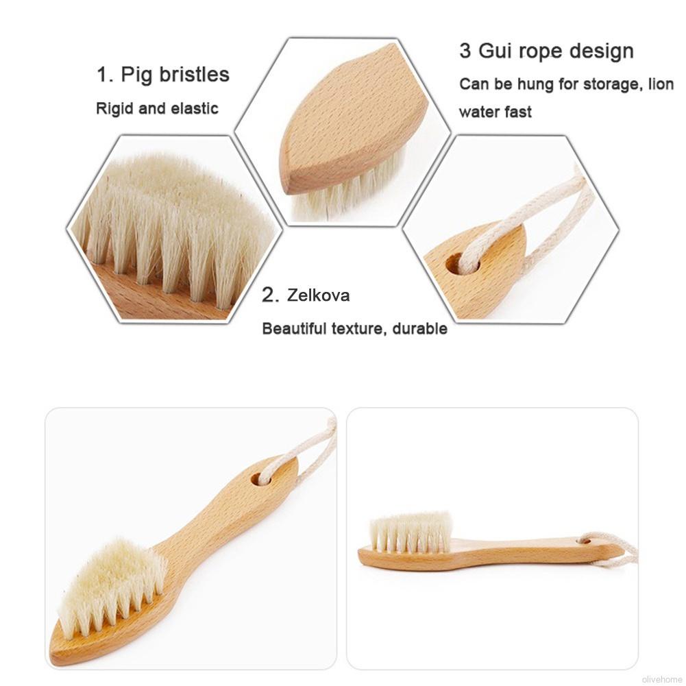 Bàn chải bằng tre dùng rửa rau củ quả đa năng