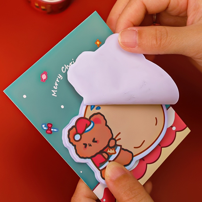 Tệp 30 tờ sticky note sẵn keo dán dùng để ghi chú chủ đề Giáng Sinh