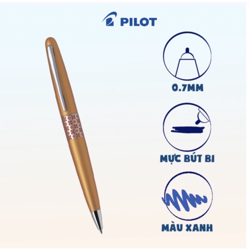 Bút ký Pilot Mr Retro Pop mực xanh (Thân Flowers) BP-MR3-F-FL-L