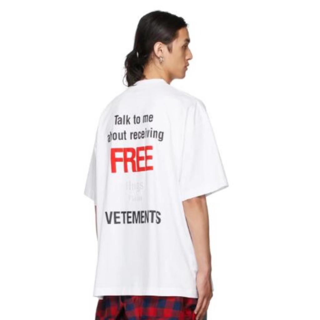 VETEMENTS 2022SS Letter Print Embroidered American Oversize Street Casual Couple Short Sleeve T-Shirt