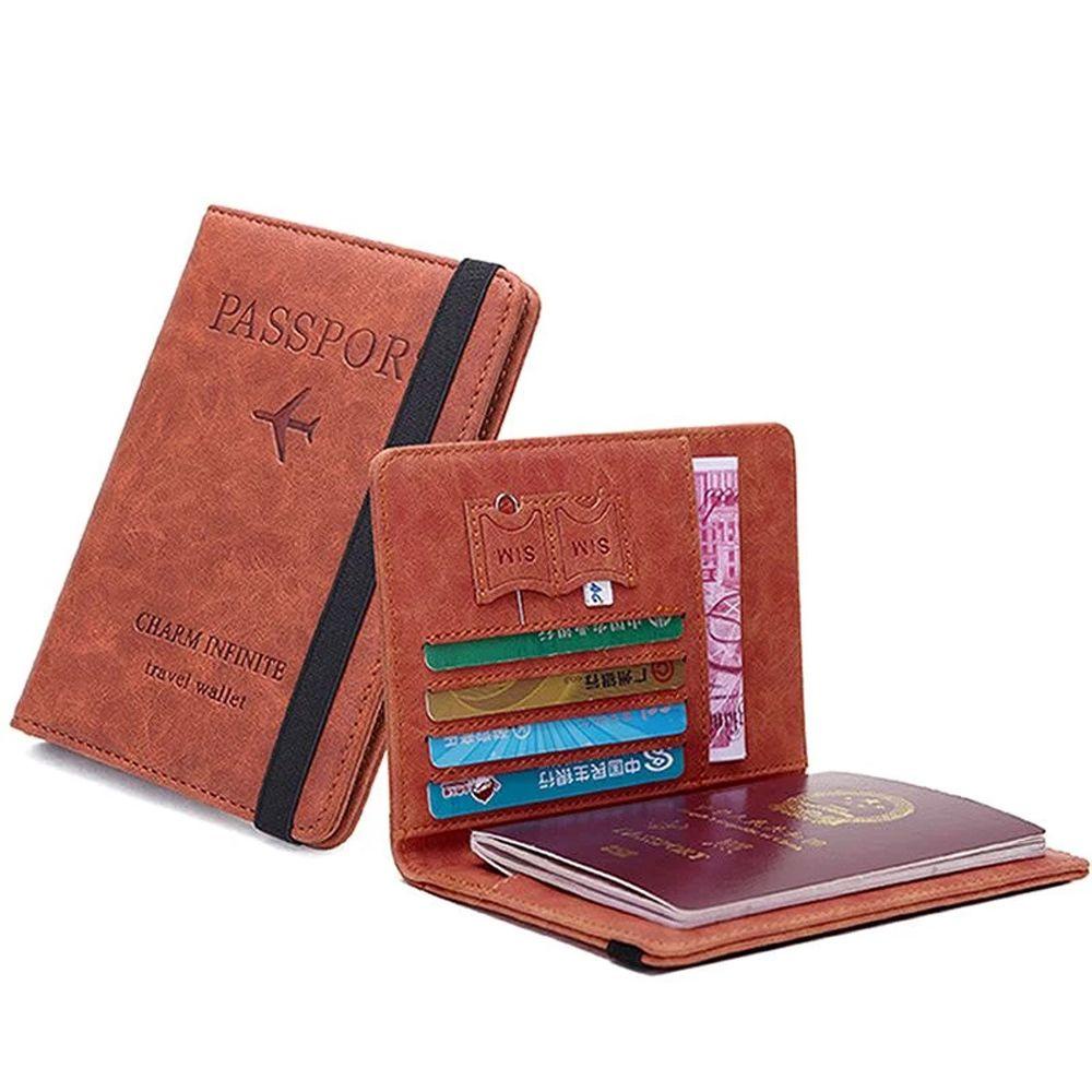 Jarred bìa hộ chiếu dụng cụ ngoài trời da pu kinh doanh rfid chặn tiền xu ví tổ chức hộp đựng id thẻ ngân hàng túi lưu trữ sổ hộ chiếu