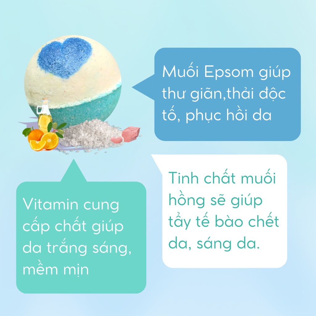 BLUE LOVE  Bath bomb / Viên sủi bồn tắm / Bom tắm
