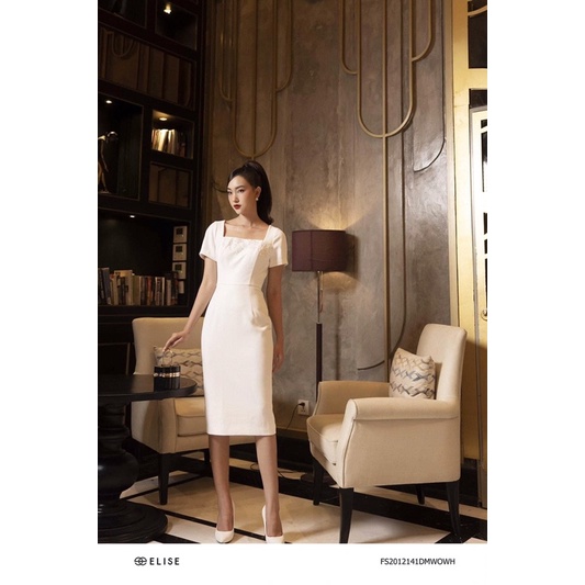 Đầm trắng elise size L mới nguyên tag