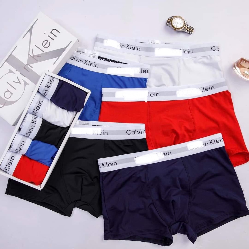 COMBO 4 quần lót nam ck co dãn cực thoải mái dành cho nam, sịp đùi nam thun lạnh có che tên