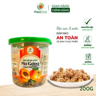 Mơ gừng chua mặn ngọt HAPUFOOD hũ 200g, đảm bảo ATVSTP- Đồ ăn vặt cho mẹ và bé