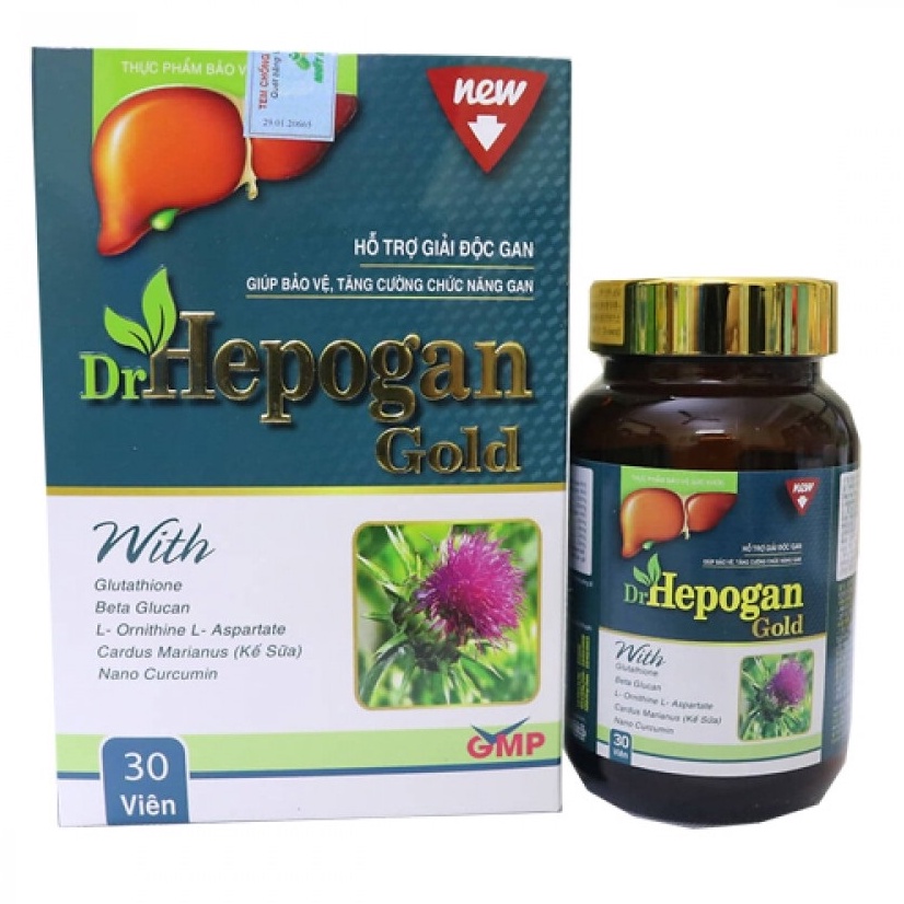 DRHEPOGAN GOLD - Hỗ trợ tăng cường chức năng gan, giải độc gan, bảo vệ tế bào gan, hạn chế tổn thương tế bào gan do rượu