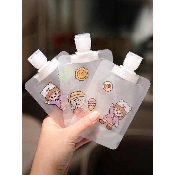 Sét 3Chai chiết mỹ phẩm 30ml/ 50ml/100ml dầu gội,sữa tắm FREESHIPTúi chiết mỹ phẩm du lịch trong suốt mini chống nước