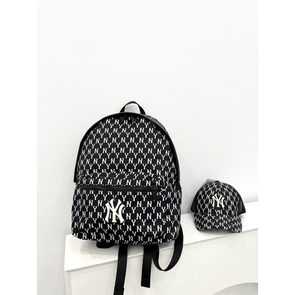 Balo NY M.L.B Monogram Backpack - Black XUẤT DƯ FULL TEM TAG