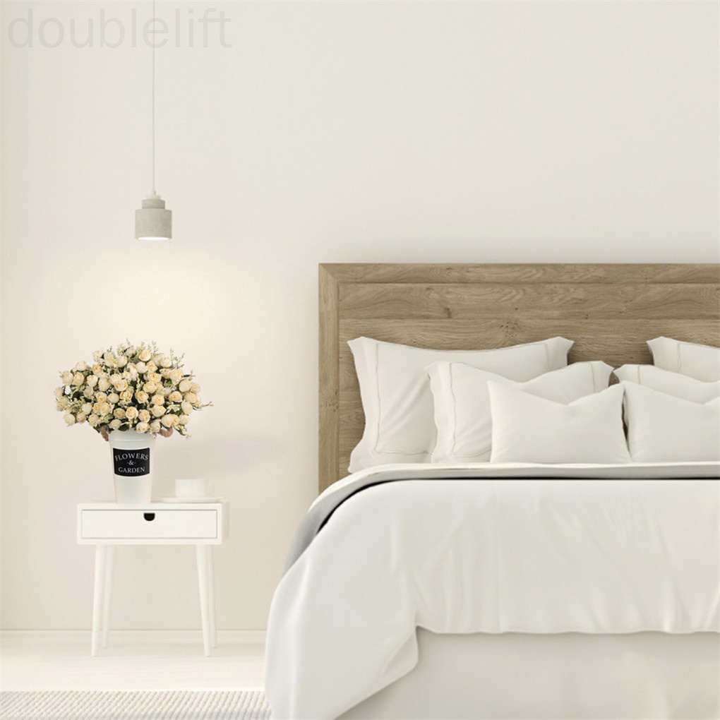 5 Nhánh Hoa Hồng Nhân Tạo 15 Bông Trang Trí Tiệc Cưới