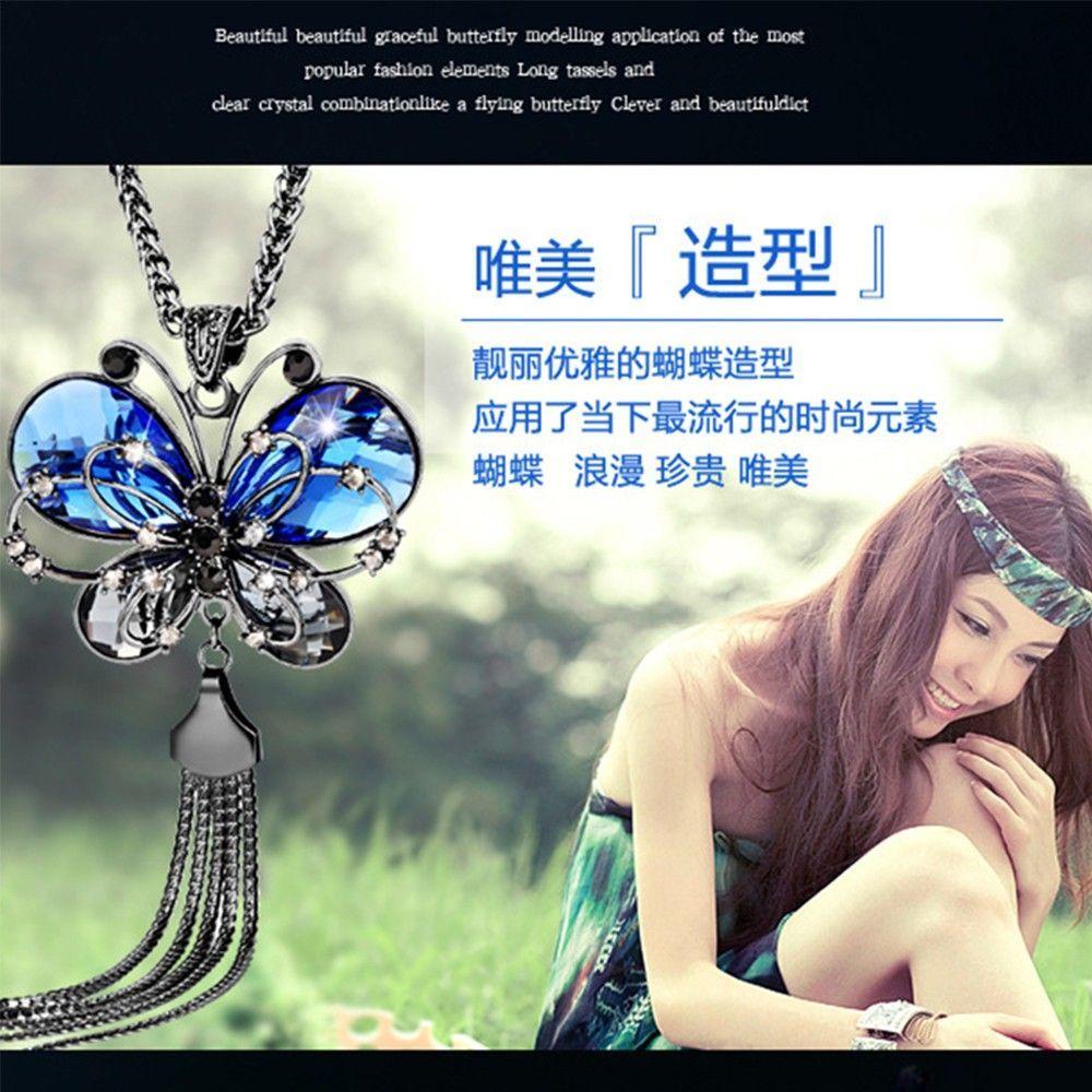 Vòng cổ Dài Bằng Hợp Kim Kẽm Mặt Hình Bướm Thời Trang Cho Nữ