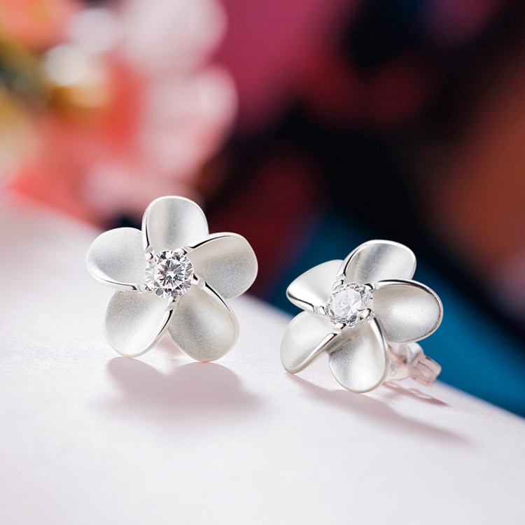 Bông tai hoa 5 cánh nhỏ xinh, bạc Ý S925 - HT317