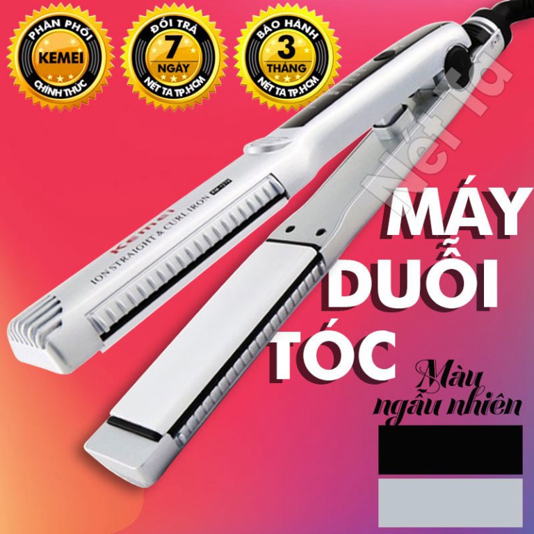 Máy duỗi tóc kemei KM-1279 có thể dùng để uốn cúp, uốn sóng, máy là tóc nhiệt độ cố đình Nét Ta may duoi toc may lam toc