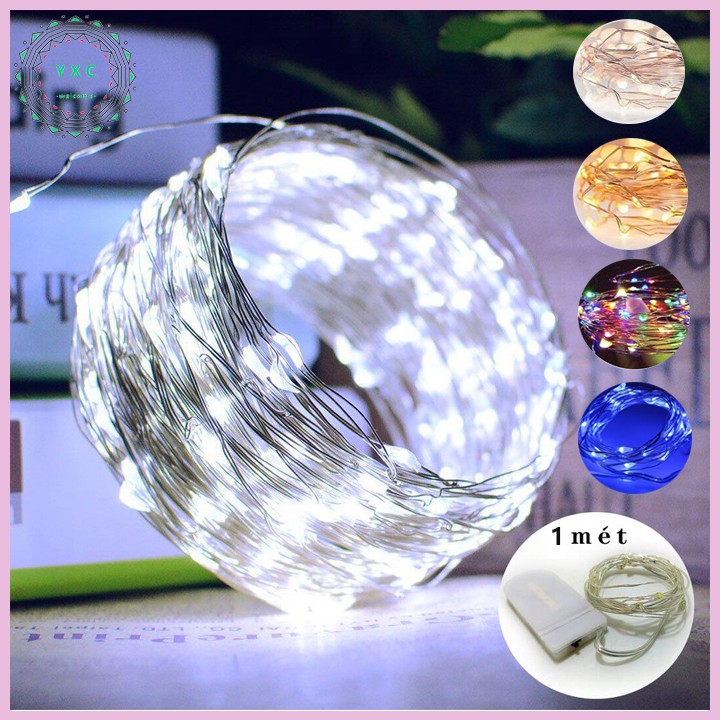 Dây đèn 10 bóng LED dài 1 mét nhiều màu trang trí tiện dụng