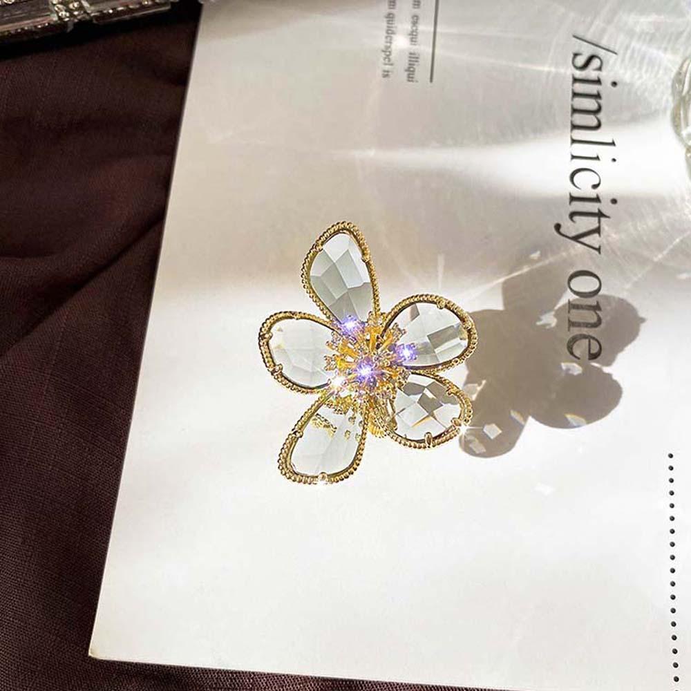 MXGOODS Nhẫn Đính Đá Hình Hoa Thời Trang Lãng Mạn Cho Nữ